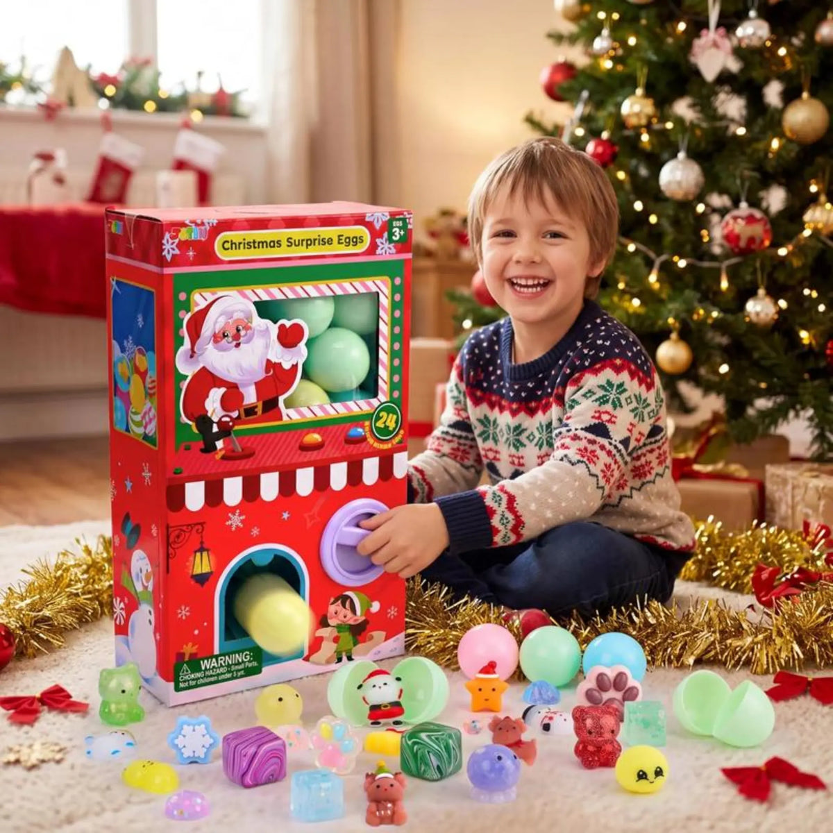 JOLLIA Adventskalender 2026 Kerst Gachapon Squishy Speelgoed 24 Stuks & Halloween Adventskalender