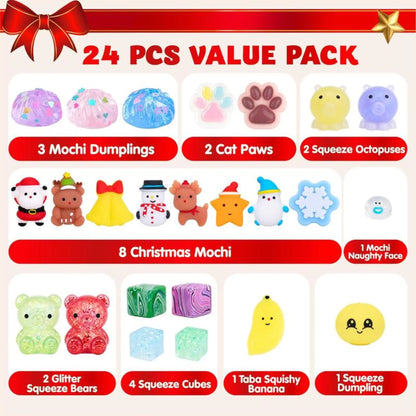 JOLLIA Adventskalender 2026 Kerst Gachapon Squishy Speelgoed 24 Stuks,&Halloween Adventskalender