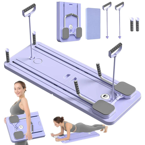 JOLLIA Pilates Board - Pilates Reformer Set, Multifunctioneel Opvouwbaar Pilates Reformer Board voor Thuis, 5-in-1 Pilates Glijplank