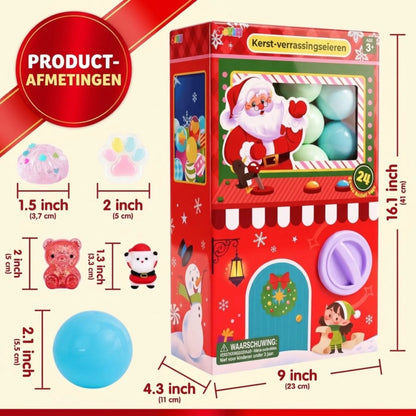 JOLLIA Adventskalender 2026 Kerst Gachapon Squishy Speelgoed 24 Stuks & Halloween Adventskalender
