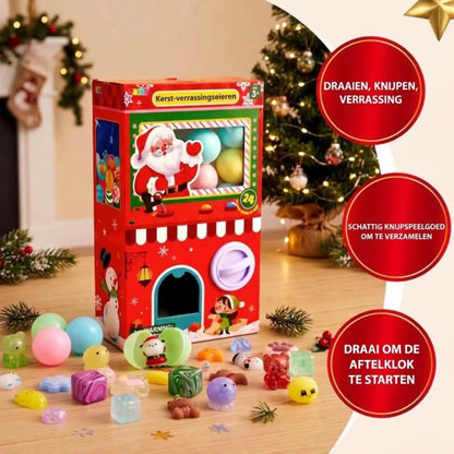 JOLLIA Adventskalender 2026 Kerst Gachapon Squishy Speelgoed 24 Stuks & Halloween Adventskalender